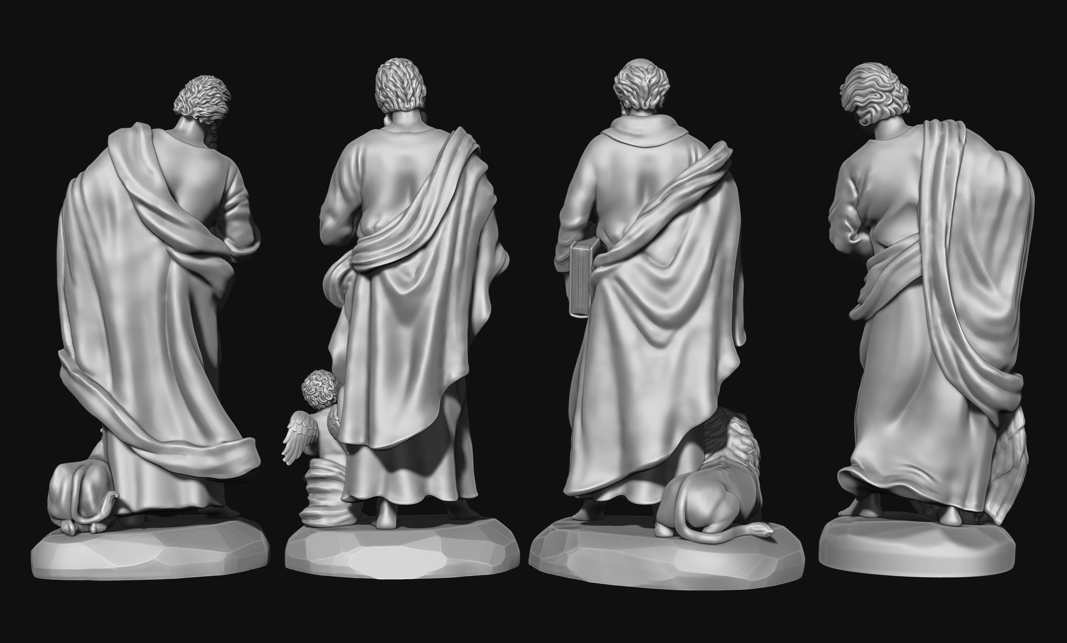 The Four Evangelist - CNC Rounting - Wood - Stone - Metal 3D print model_5
