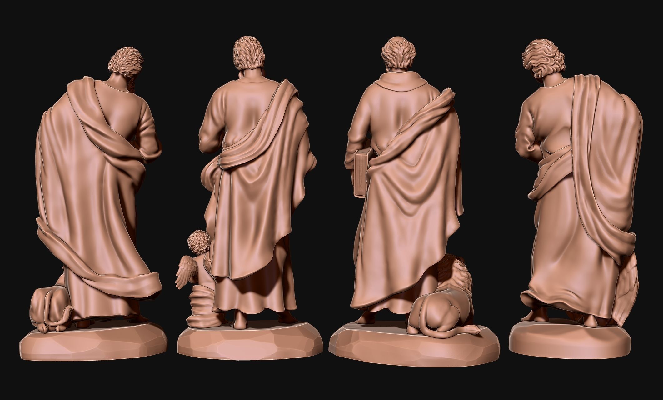 The Four Evangelist - CNC Rounting - Wood - Stone - Metal 3D print model_6