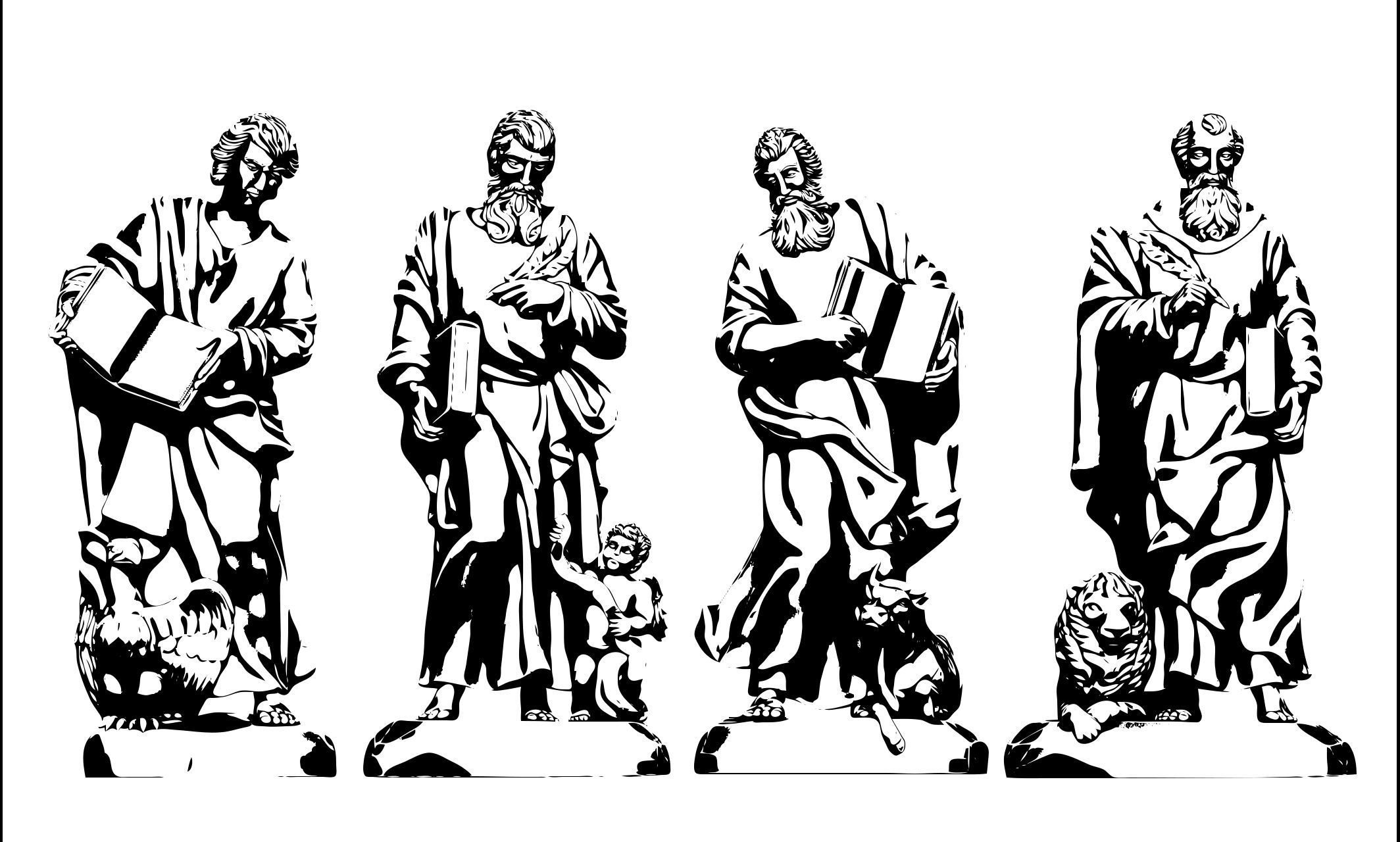 The Four Evangelist - CNC Rounting - Wood - Stone - Metal 3D print model_13