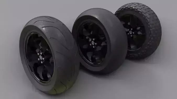 motorcycle wheels asset with blender 