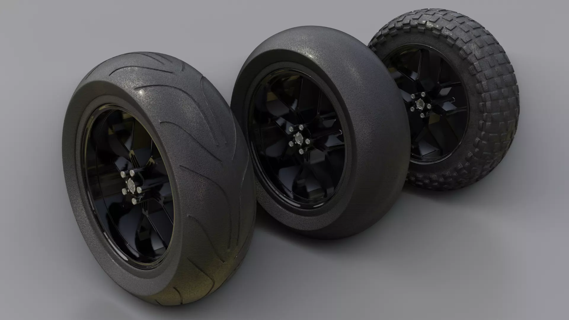 motorcycle wheels asset with blender 3D model
