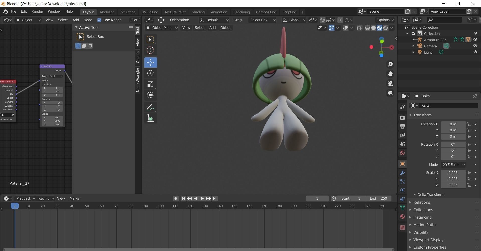 Pokemon Ralts rigged-Not mine Free 3D model_1