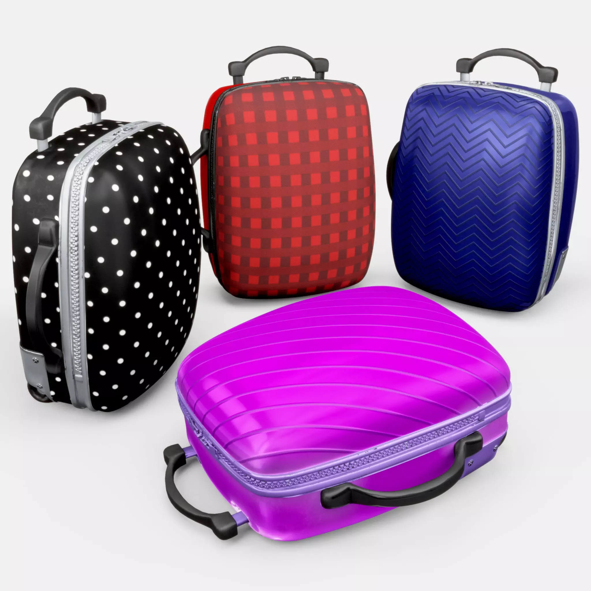 Suitcase travel bag cartoon pack 3D model