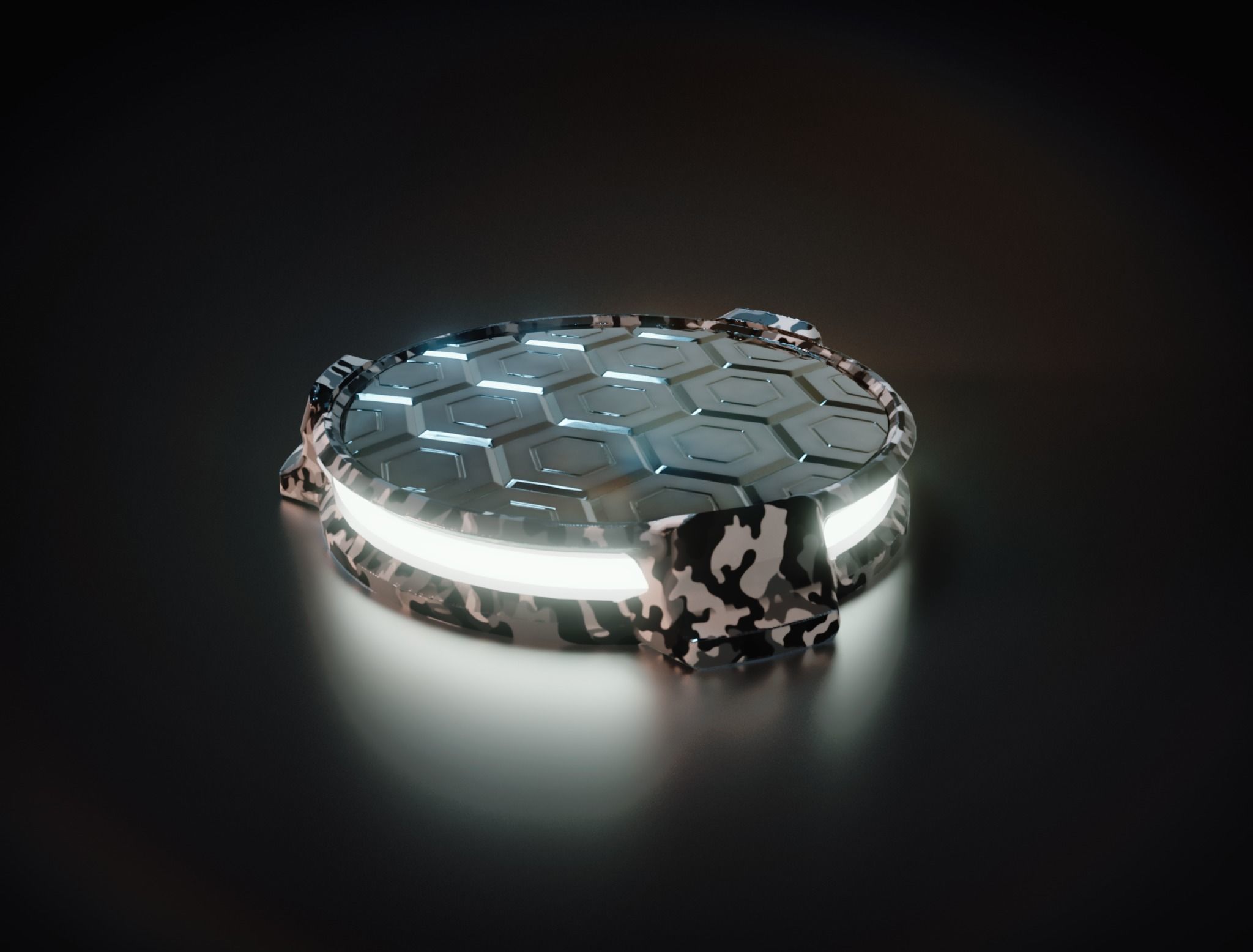 Sci-Fi Pedestal Base in 18 different camouflage textures Low-poly 3D model_4