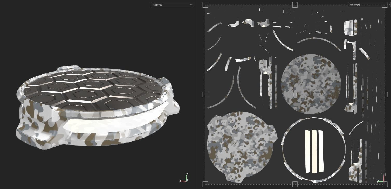 Sci-Fi Pedestal Base in 18 different camouflage textures Low-poly 3D model_30
