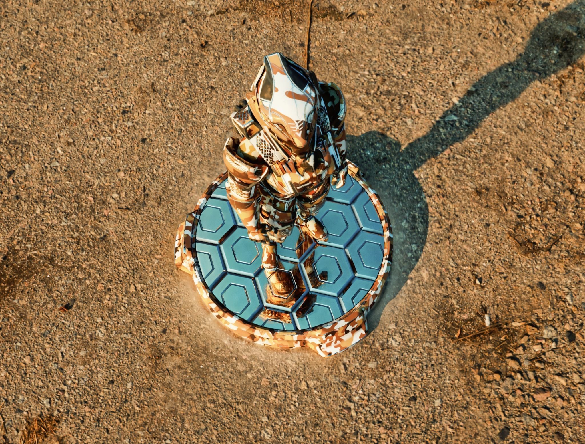 Sci-Fi Pedestal Base in 18 different camouflage textures Low-poly 3D model_24