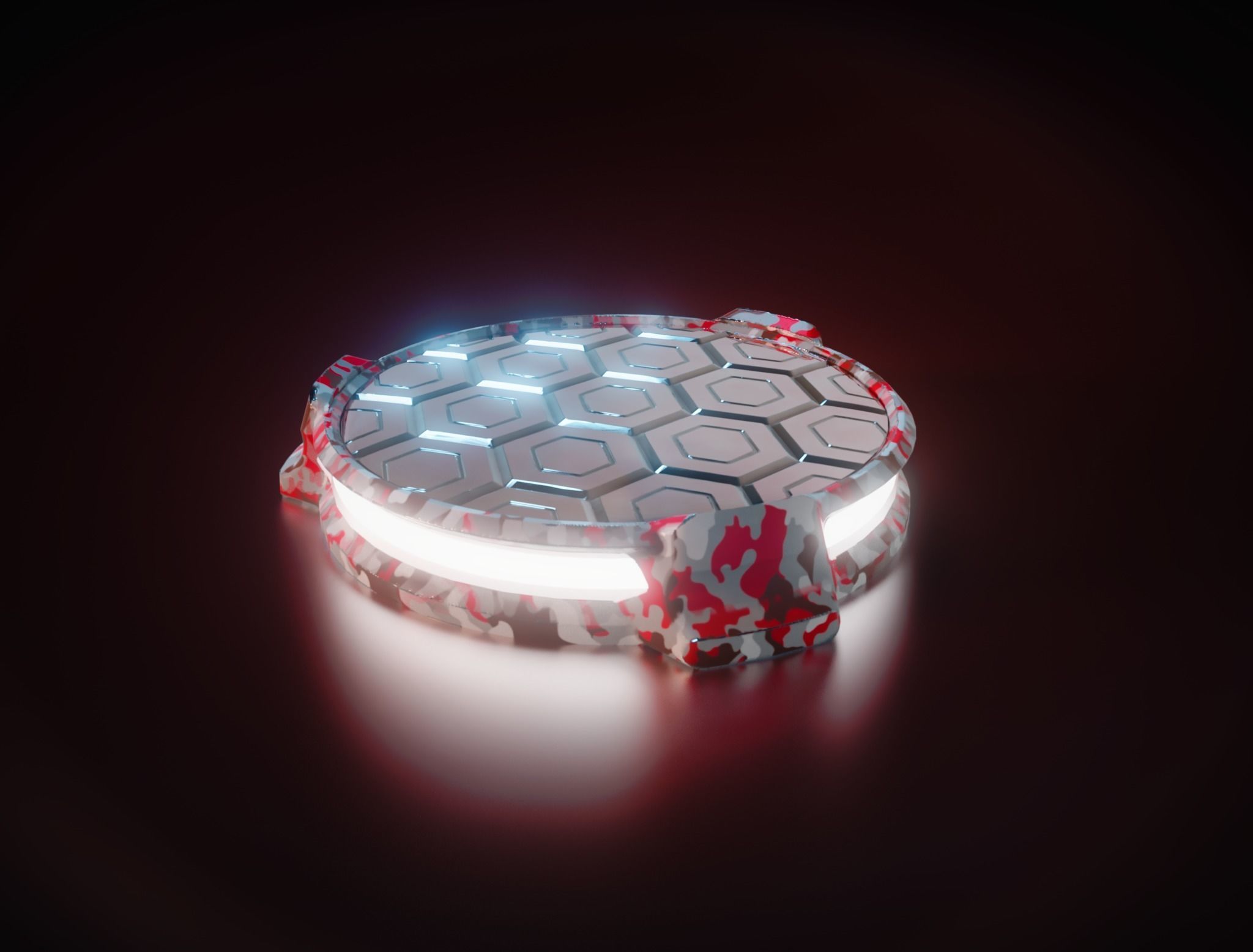 Sci-Fi Pedestal Base in 18 different camouflage textures Low-poly 3D model_18