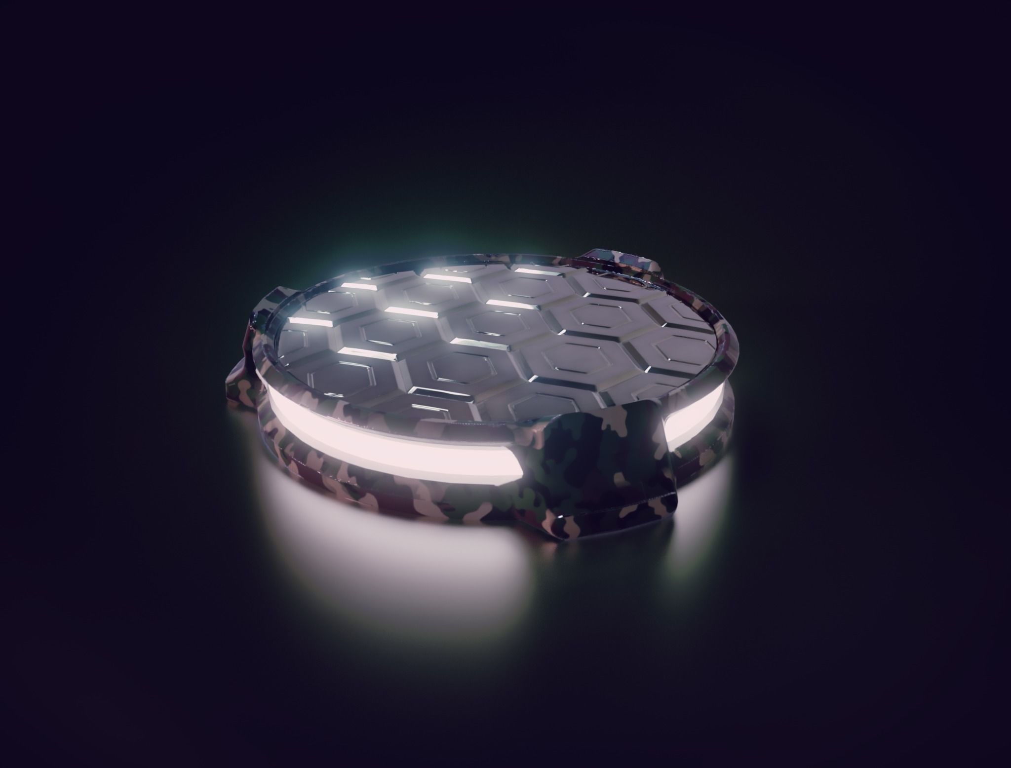 Sci-Fi Pedestal Base in 18 different camouflage textures Low-poly 3D model_1