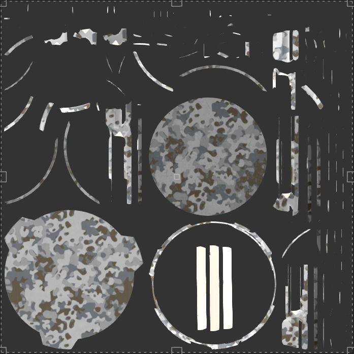 Sci-Fi Pedestal Base in 18 different camouflage textures Low-poly 3D model_29