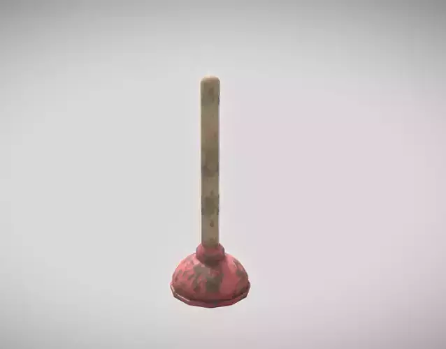 Toilet Suction Plunger Pump Low Poly Game Ready PBR