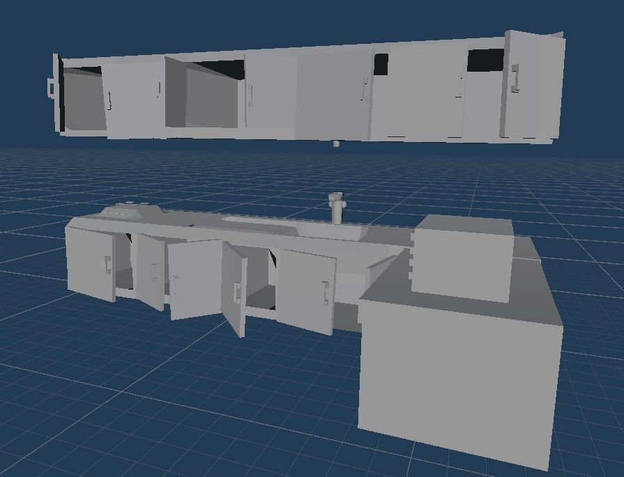 Kitchen with cabinets and counter tops 3D model_1