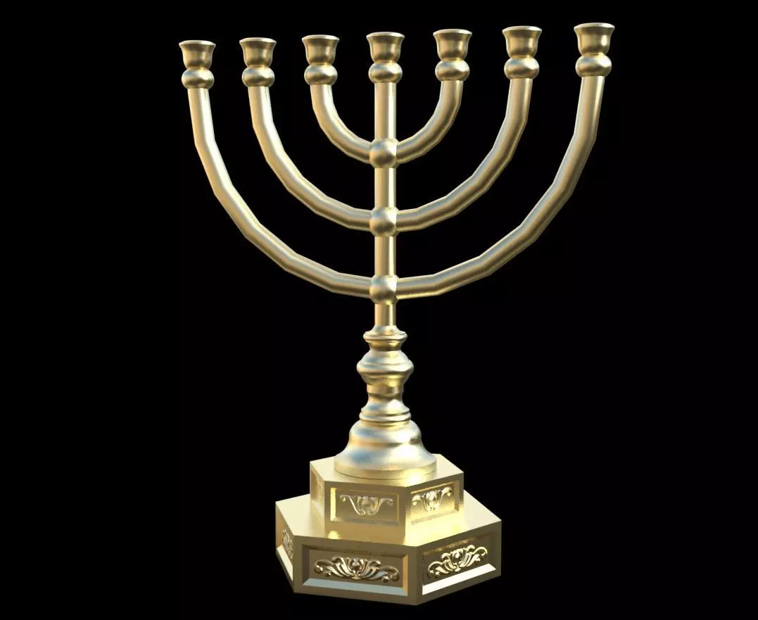 Menorah gold 3D model
