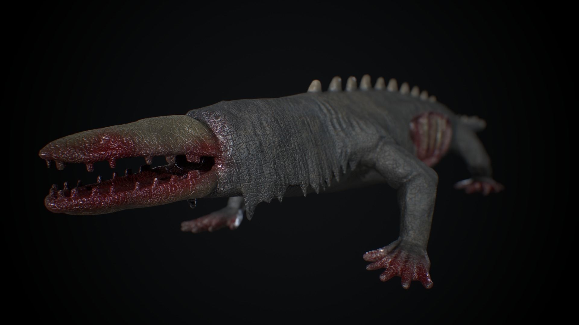 SCP 682 Low-poly 3D model_10