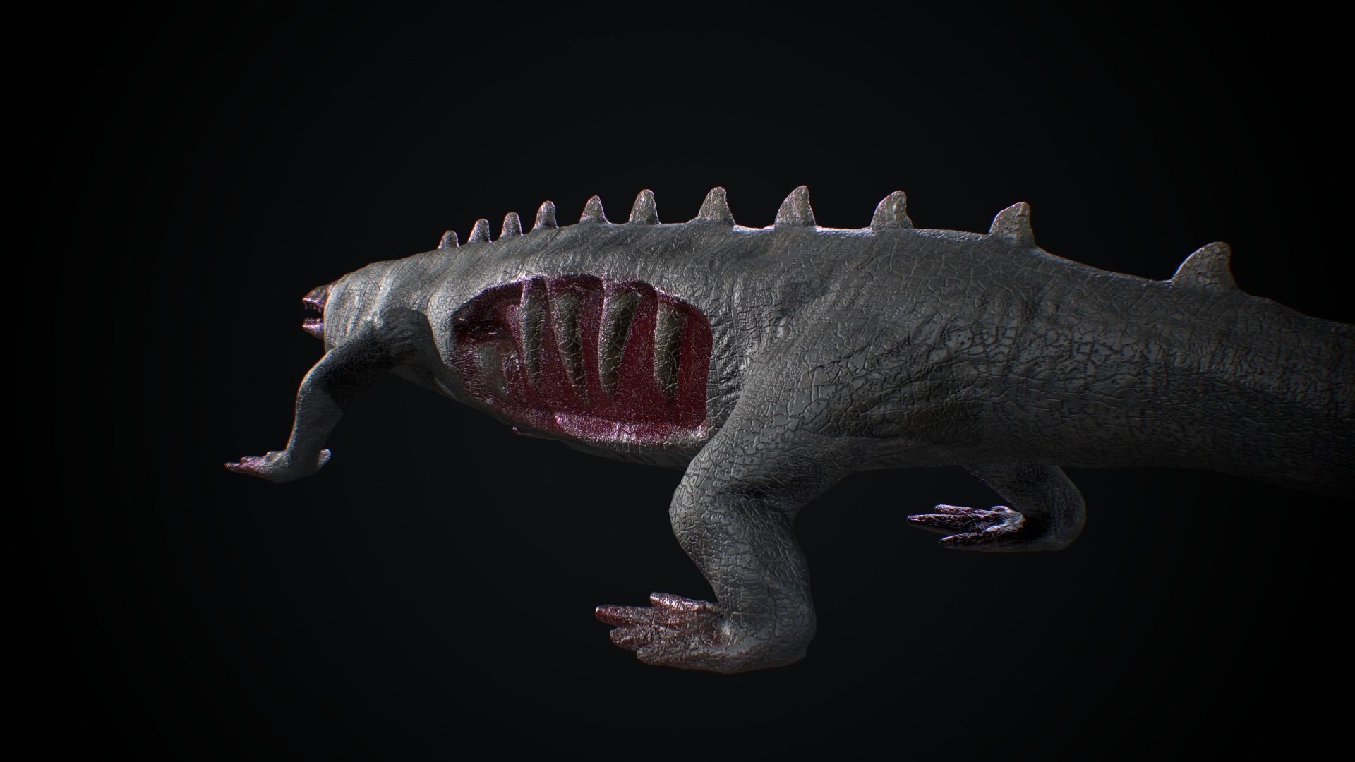 SCP 682 Low-poly 3D model_4