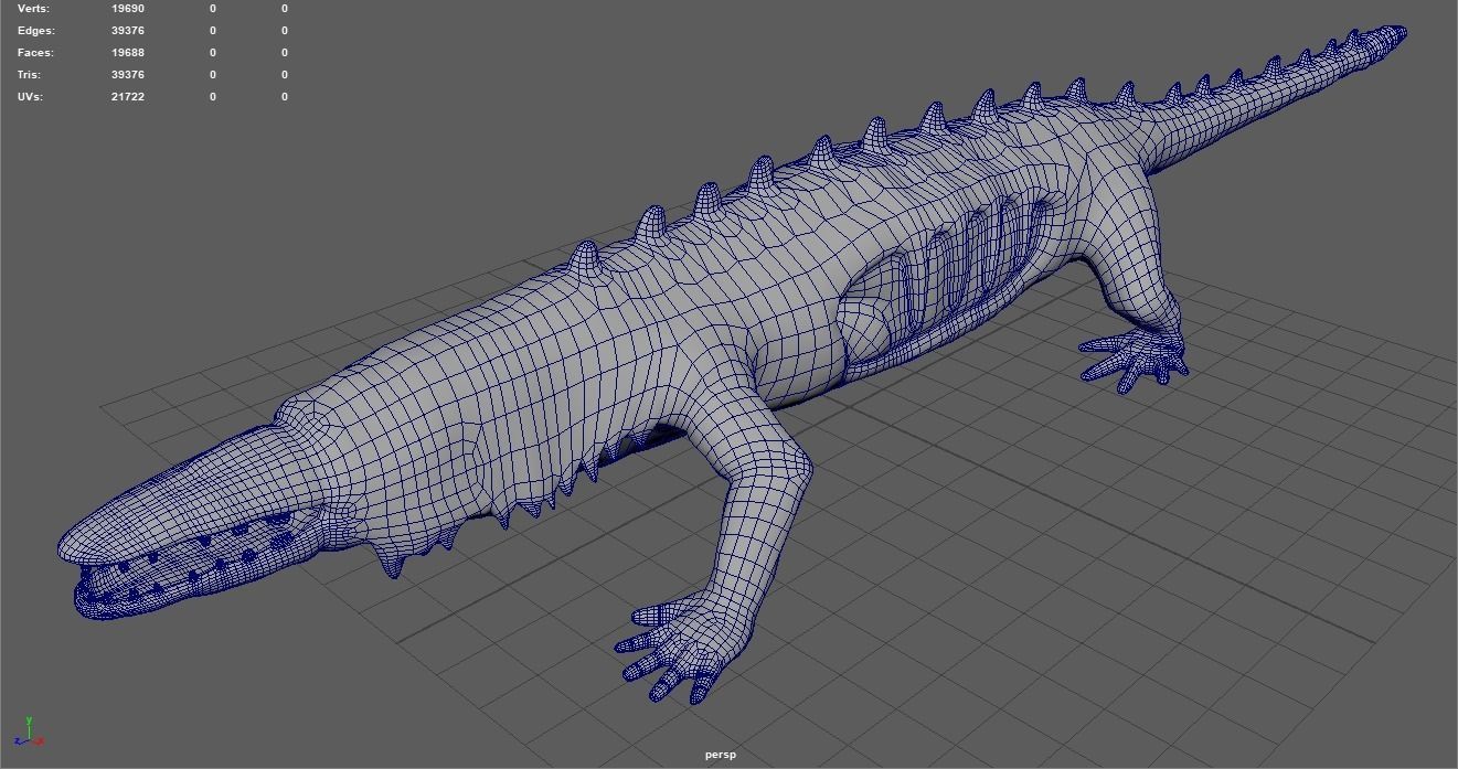 SCP 682 Low-poly 3D model_11