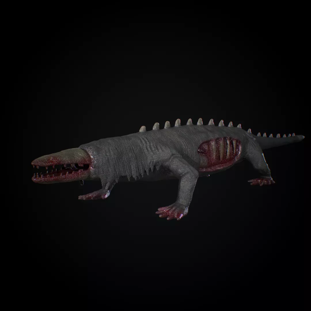 SCP 682 Low-poly 3D model_0