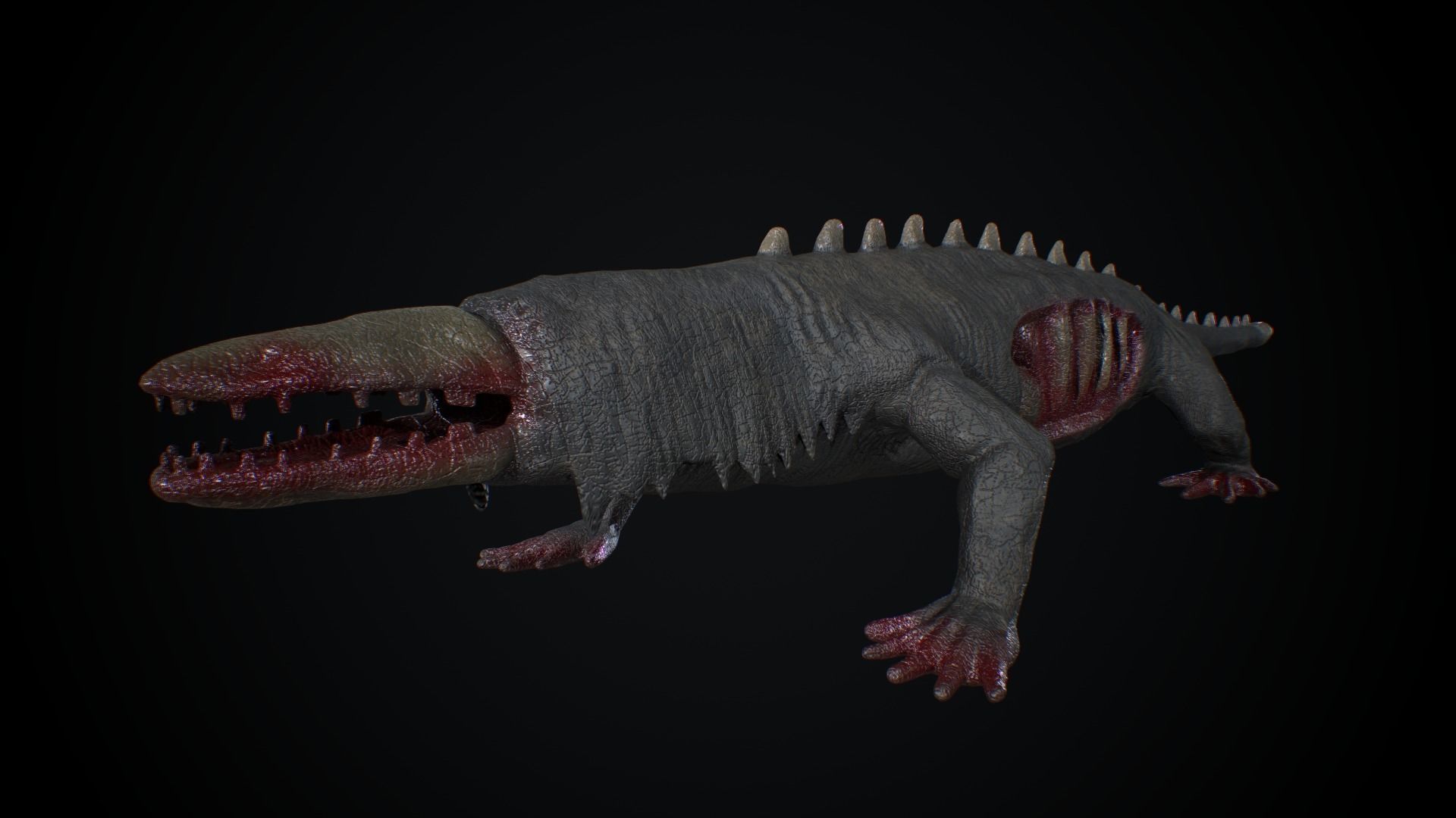 SCP 682 Low-poly 3D model_1