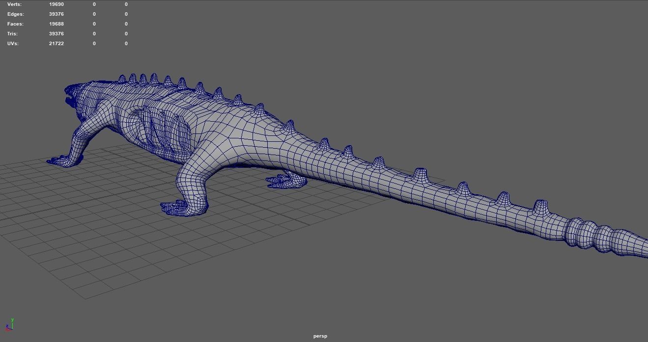 SCP 682 Low-poly 3D model_13