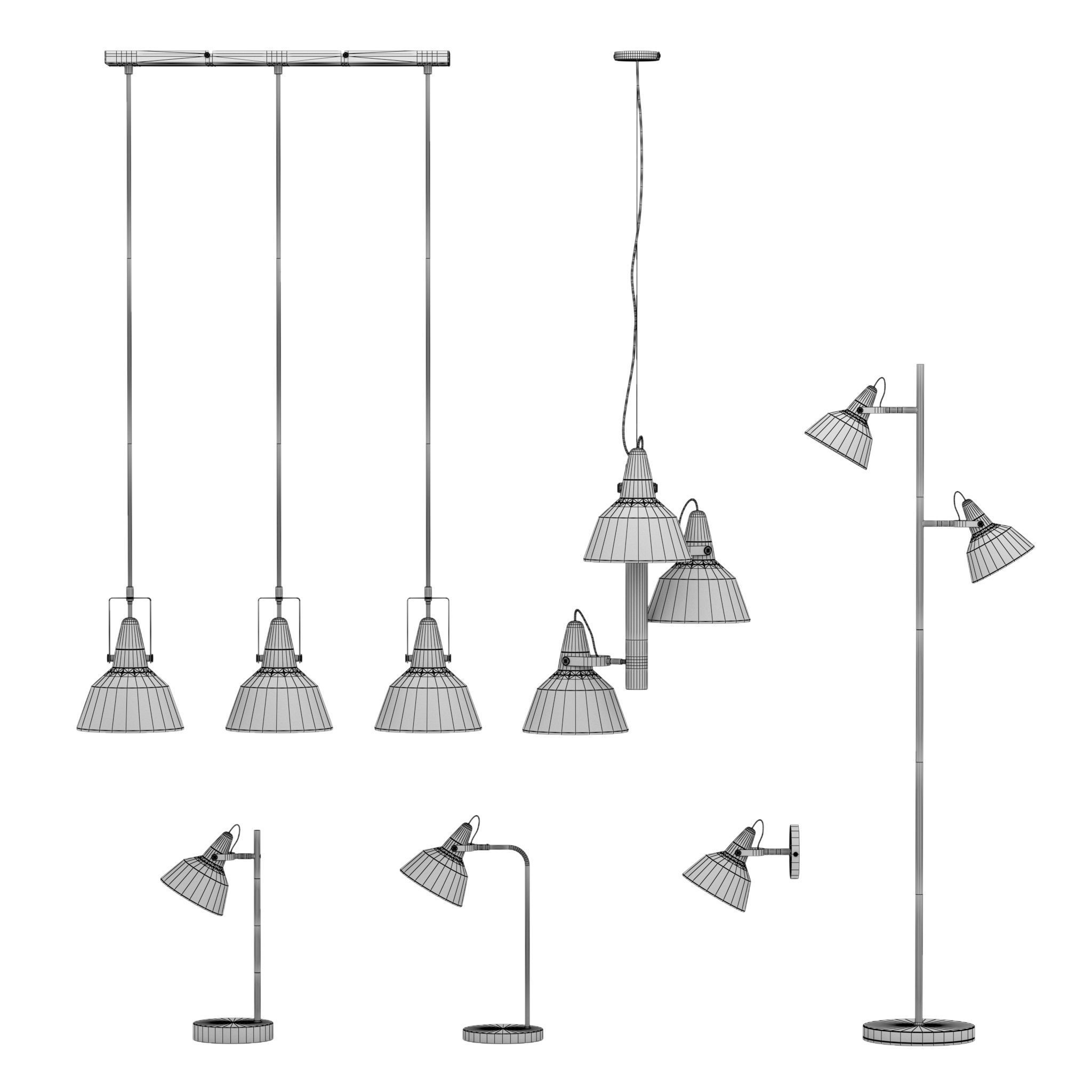 30 Modern minimalist Lights 3D model_4