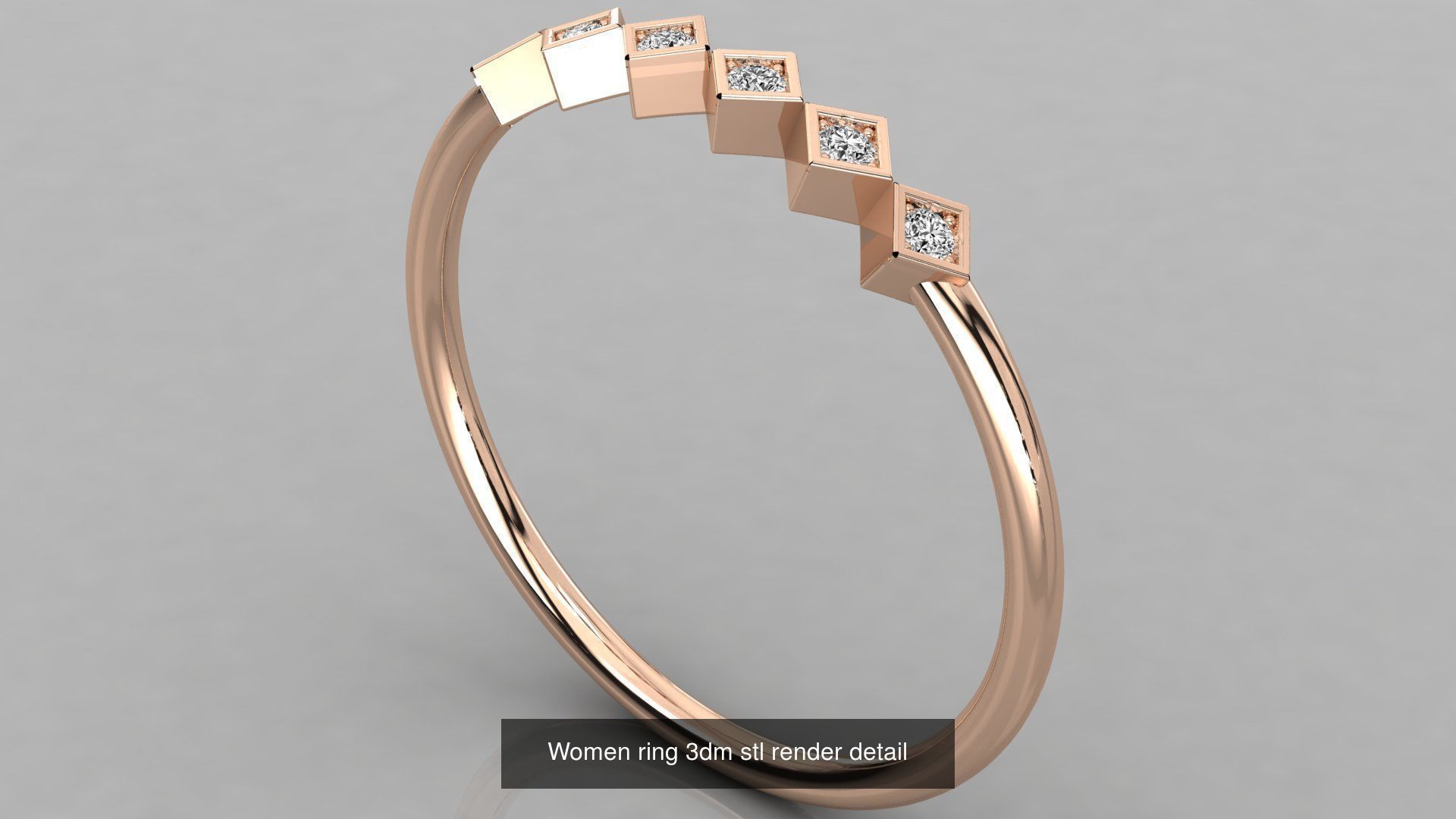 100 Women ring 3dm stl 9 render detail 3D Model Collection_16