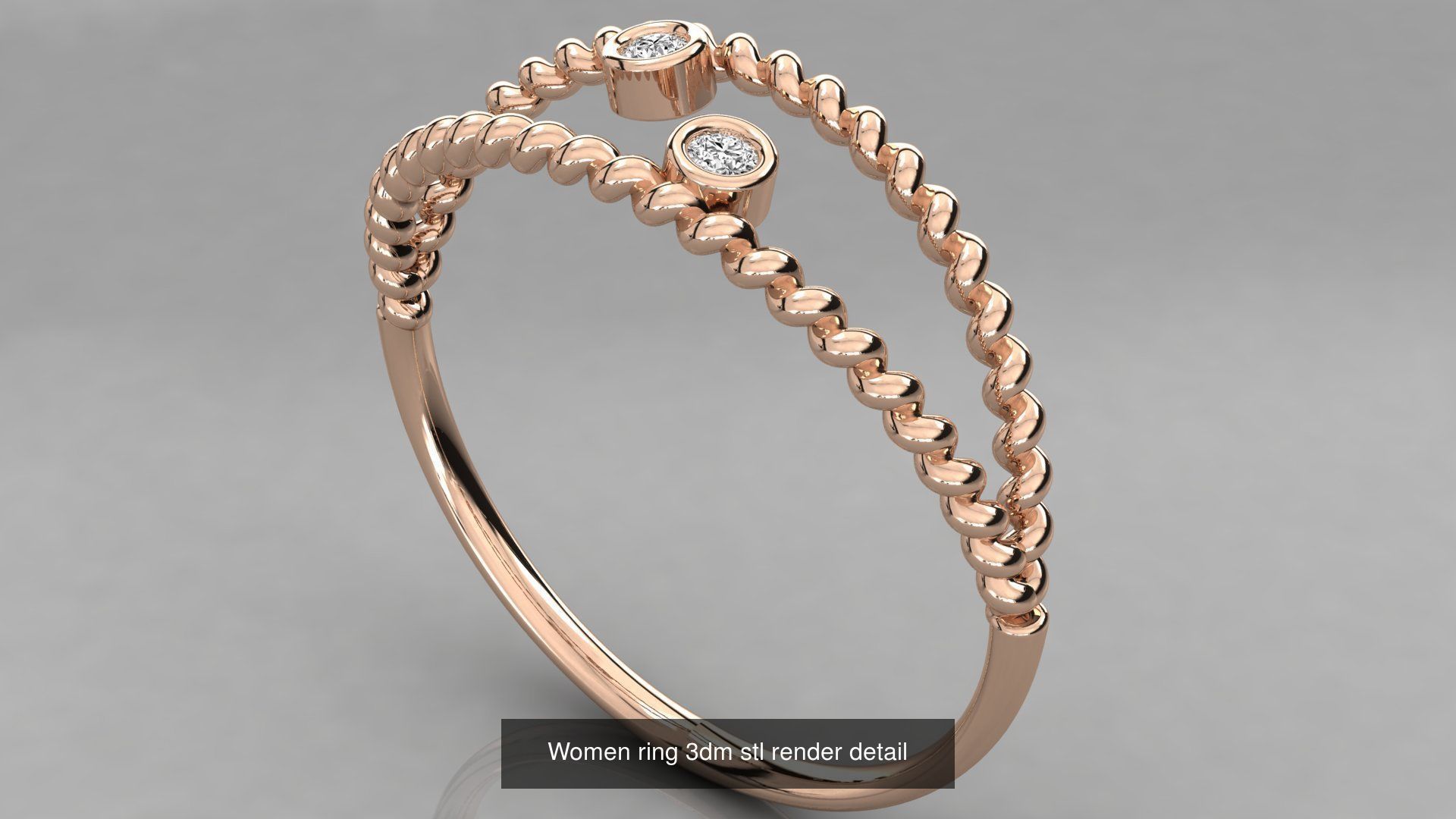 100 Women ring 3dm stl 9 render detail 3D Model Collection_32