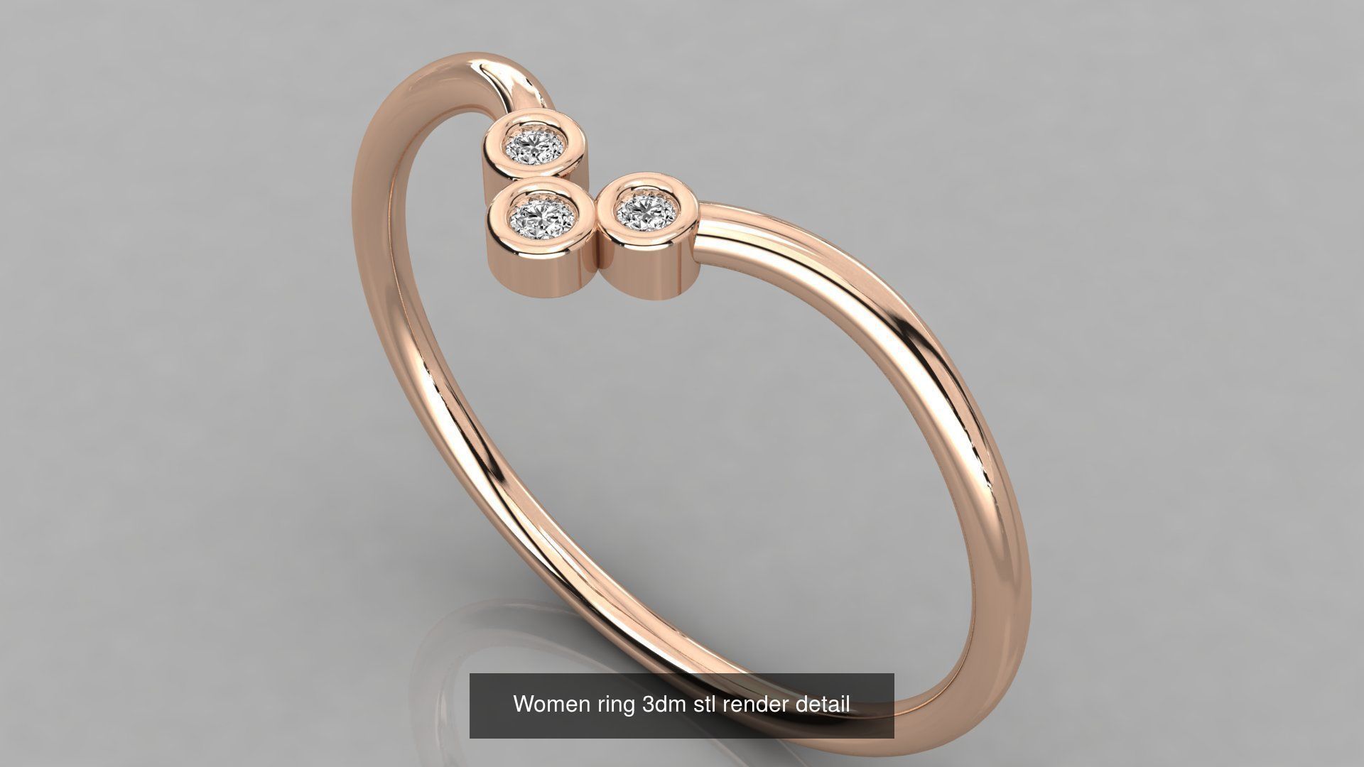 100 Women ring 3dm stl 9 render detail 3D Model Collection_66