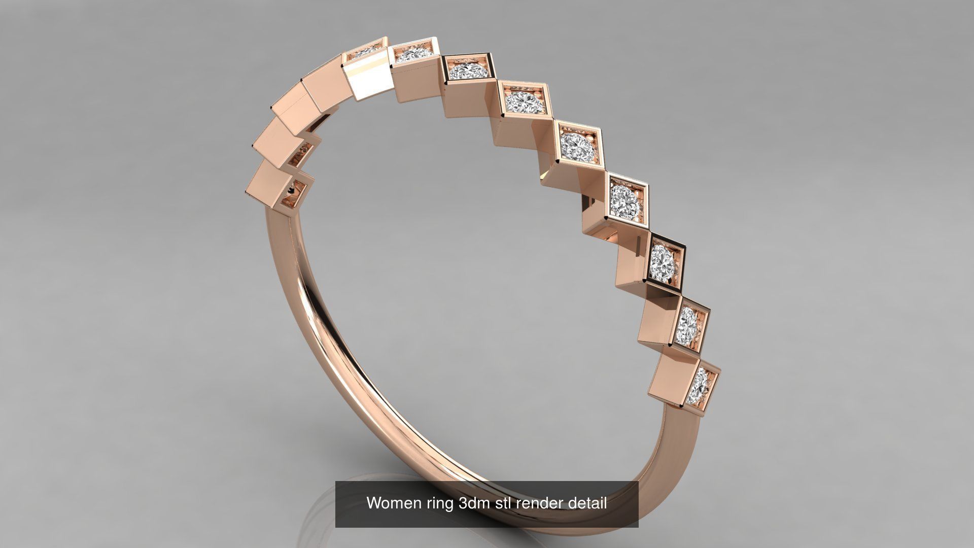 100 Women ring 3dm stl 9 render detail 3D Model Collection_53