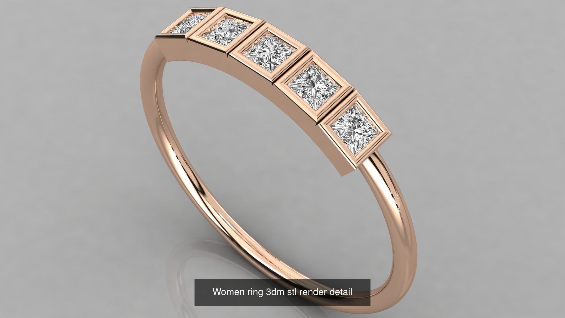 100 Women ring 3dm stl 9 render detail 3D Model Collection_102