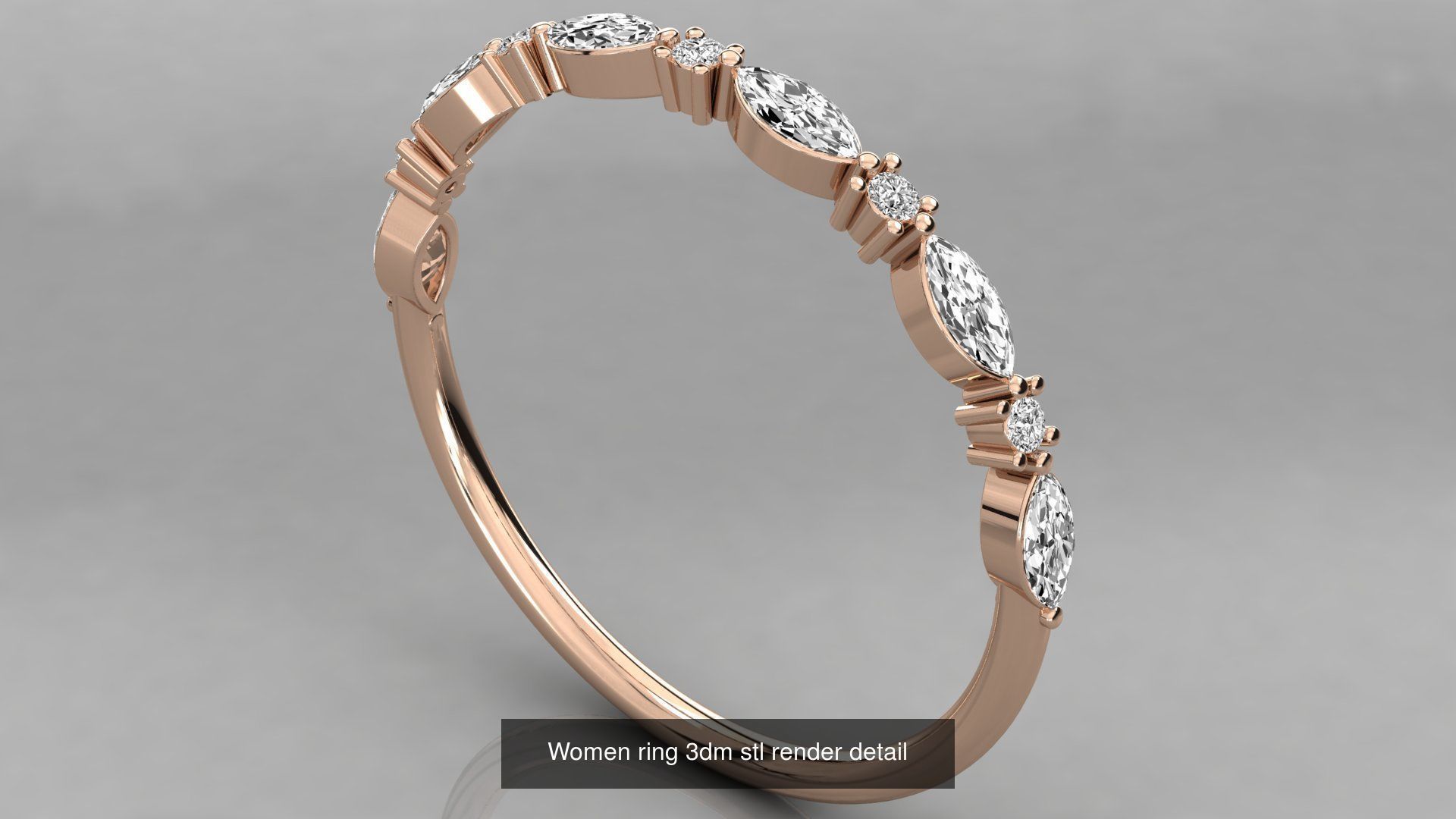 100 Women ring 3dm stl 9 render detail 3D Model Collection_47
