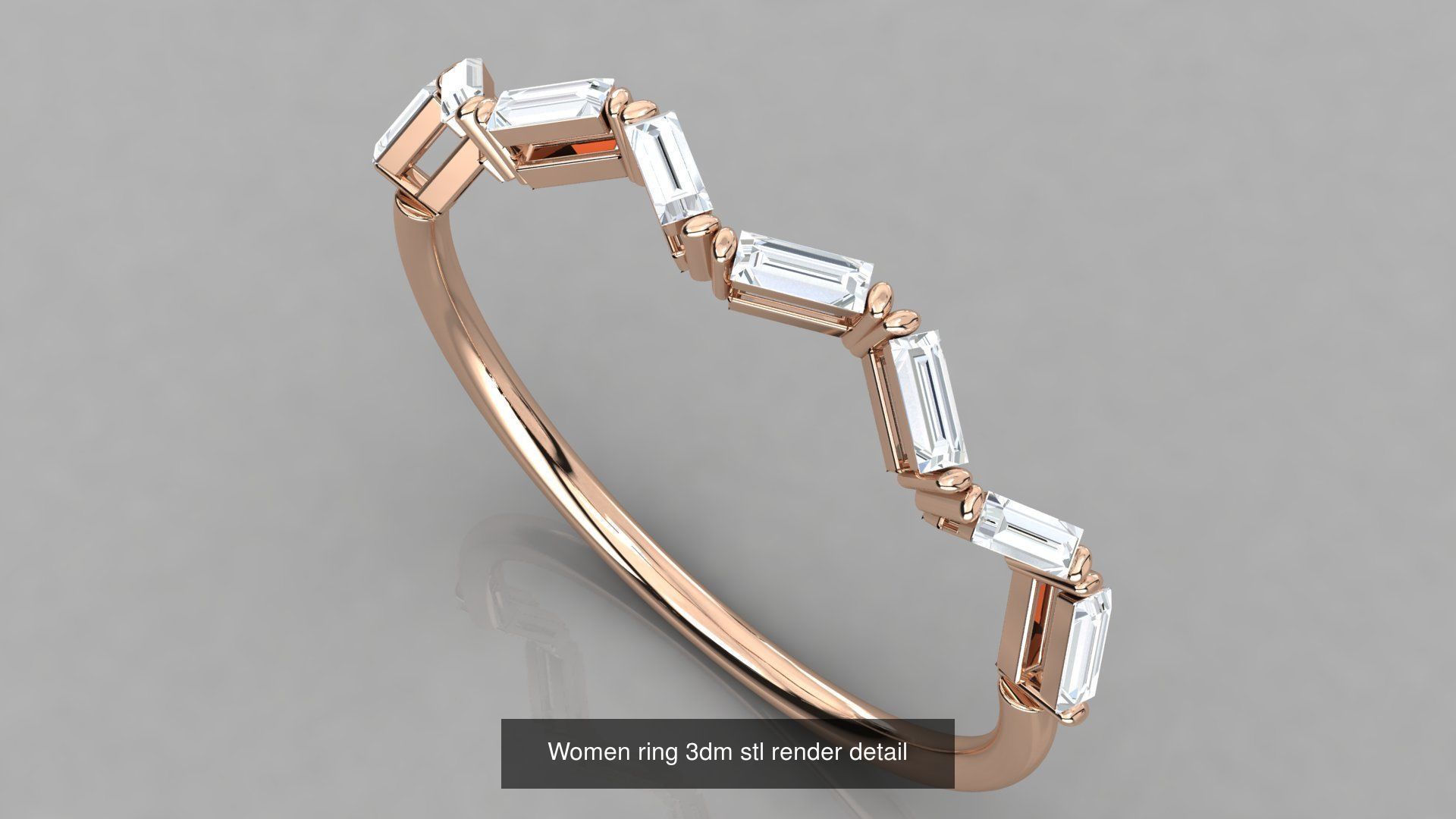 100 Women ring 3dm stl 9 render detail 3D Model Collection_85
