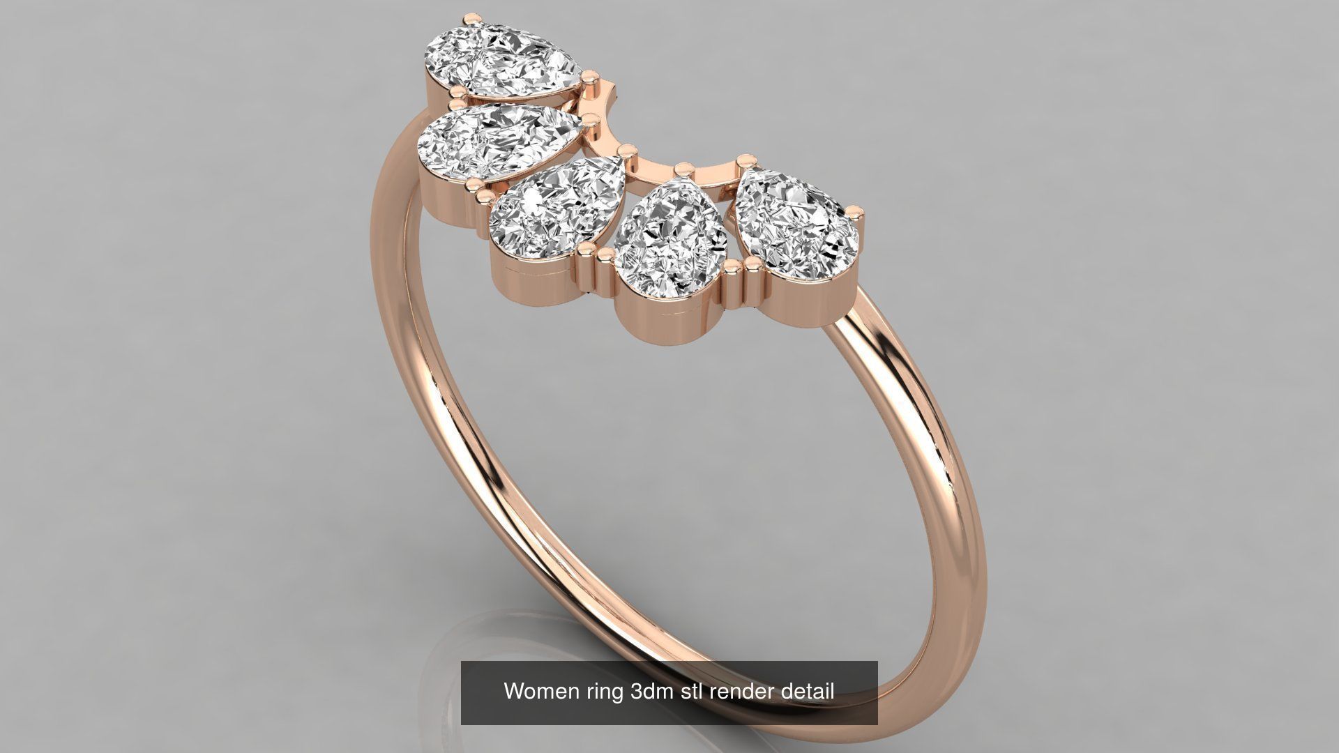 100 Women ring 3dm stl 9 render detail 3D Model Collection_83