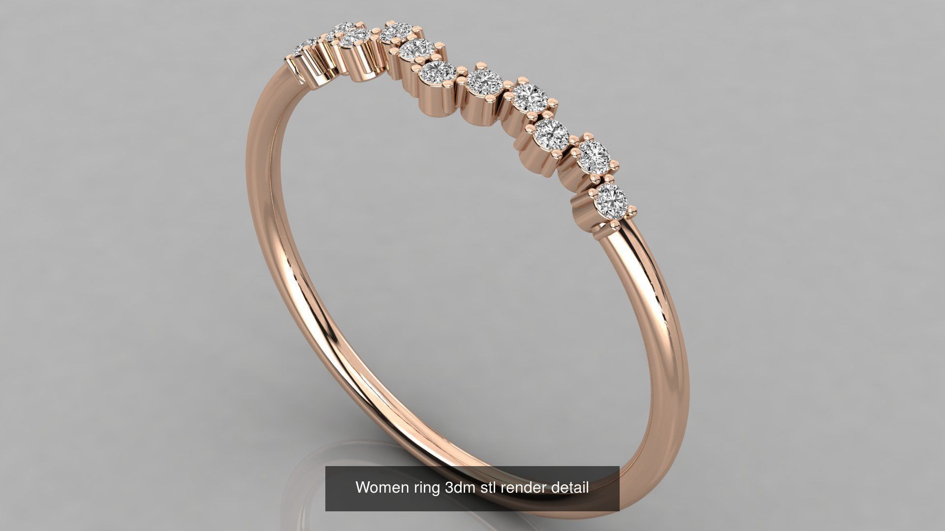 100 Women ring 3dm stl 9 render detail 3D Model Collection_74