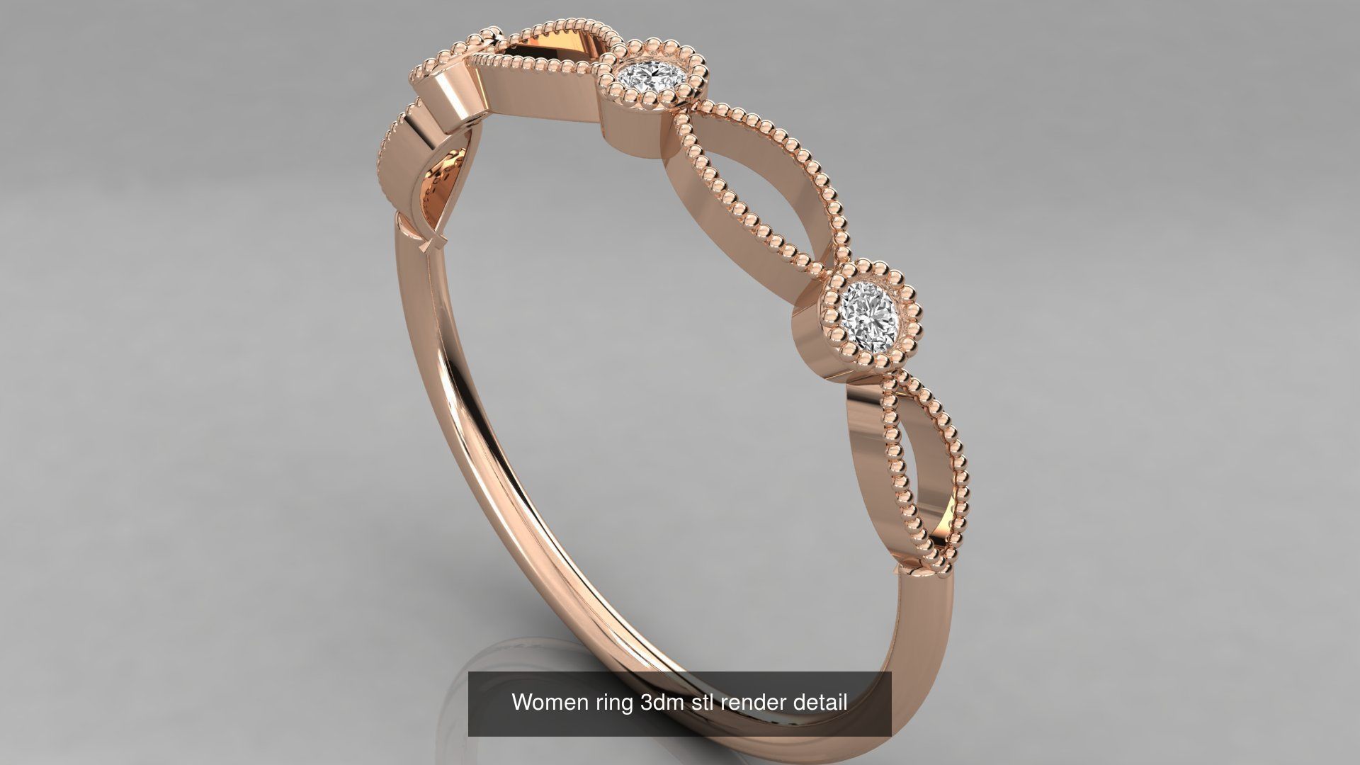 100 Women ring 3dm stl 9 render detail 3D Model Collection_28
