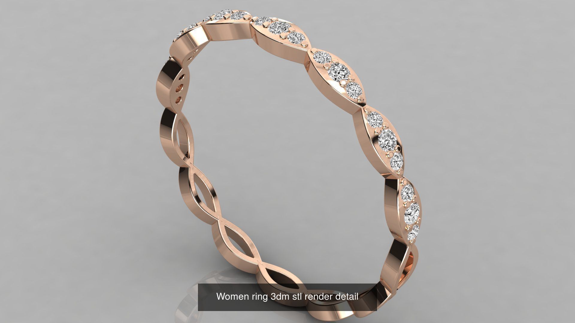 100 Women ring 3dm stl 9 render detail 3D Model Collection_38