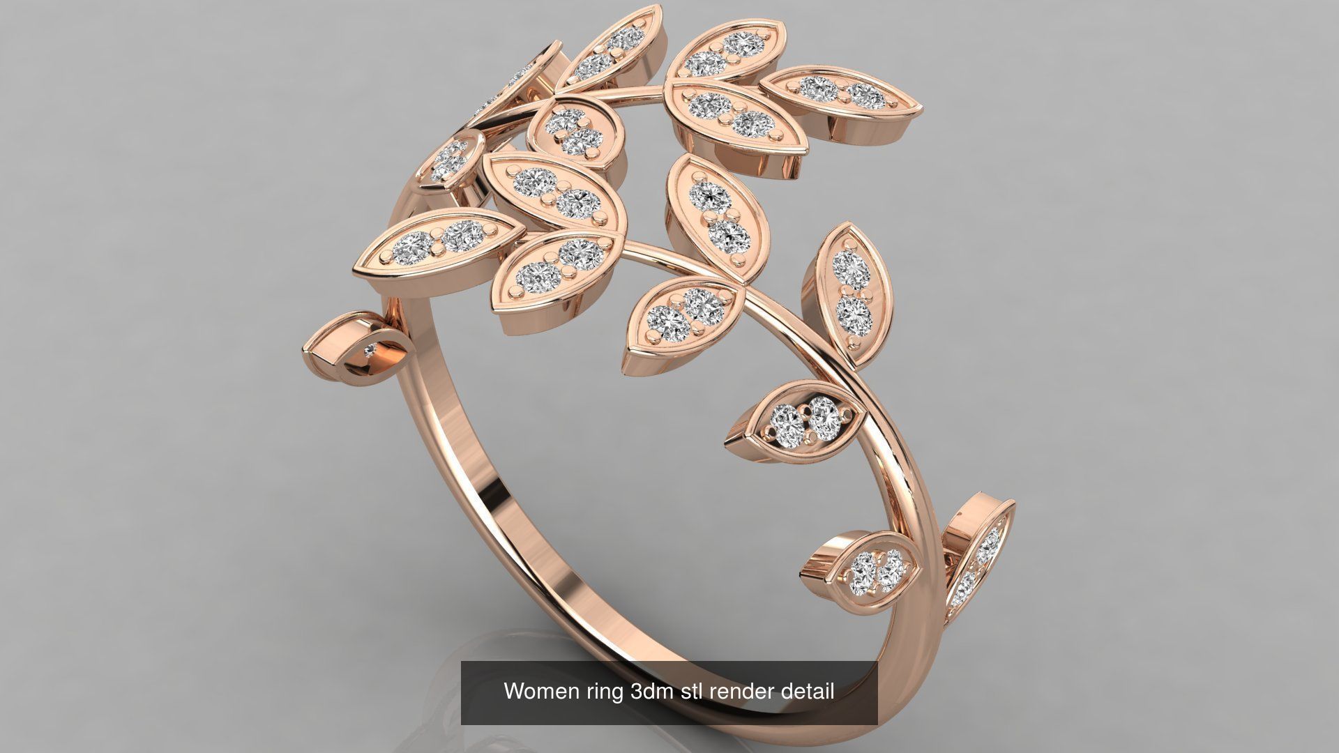 100 Women ring 3dm stl 9 render detail 3D Model Collection_70