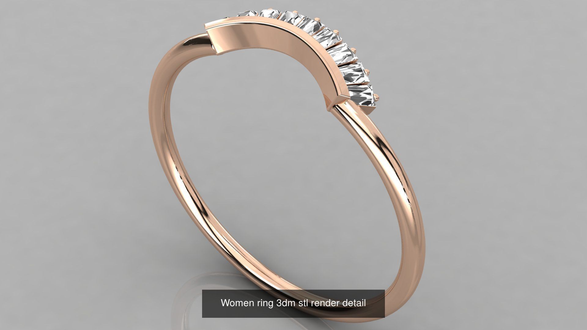 100 Women ring 3dm stl 9 render detail 3D Model Collection_46