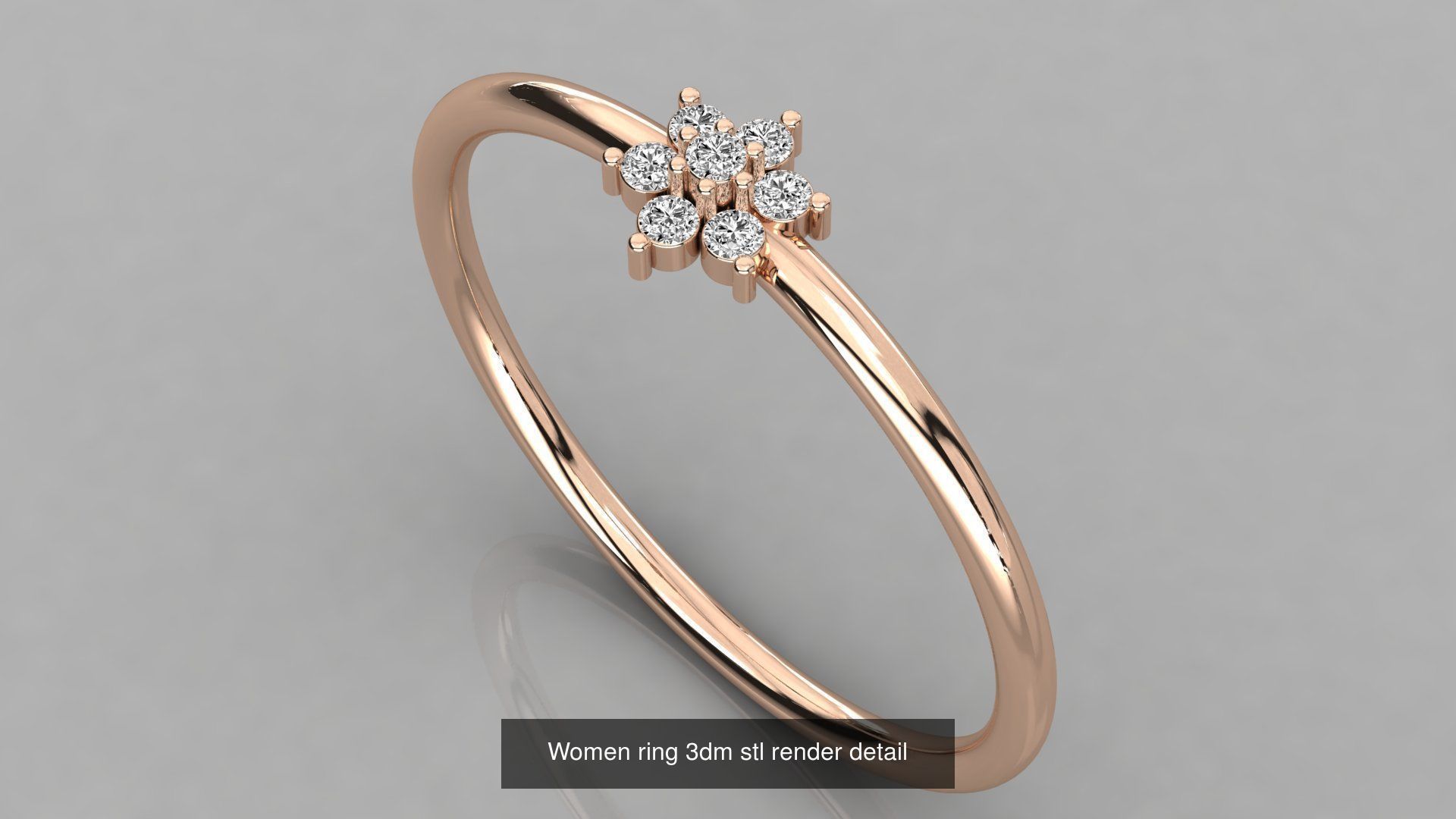 100 Women ring 3dm stl 9 render detail 3D Model Collection_63