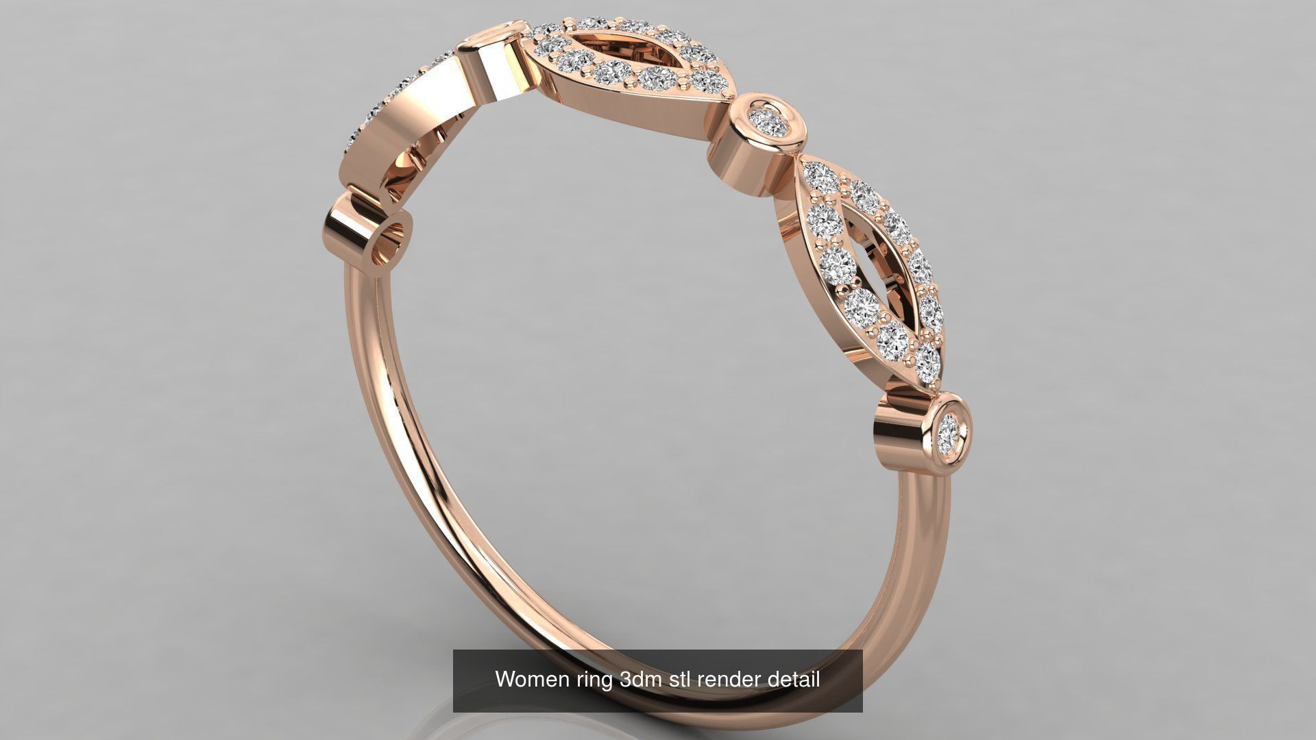 100 Women ring 3dm stl 9 render detail 3D Model Collection_39