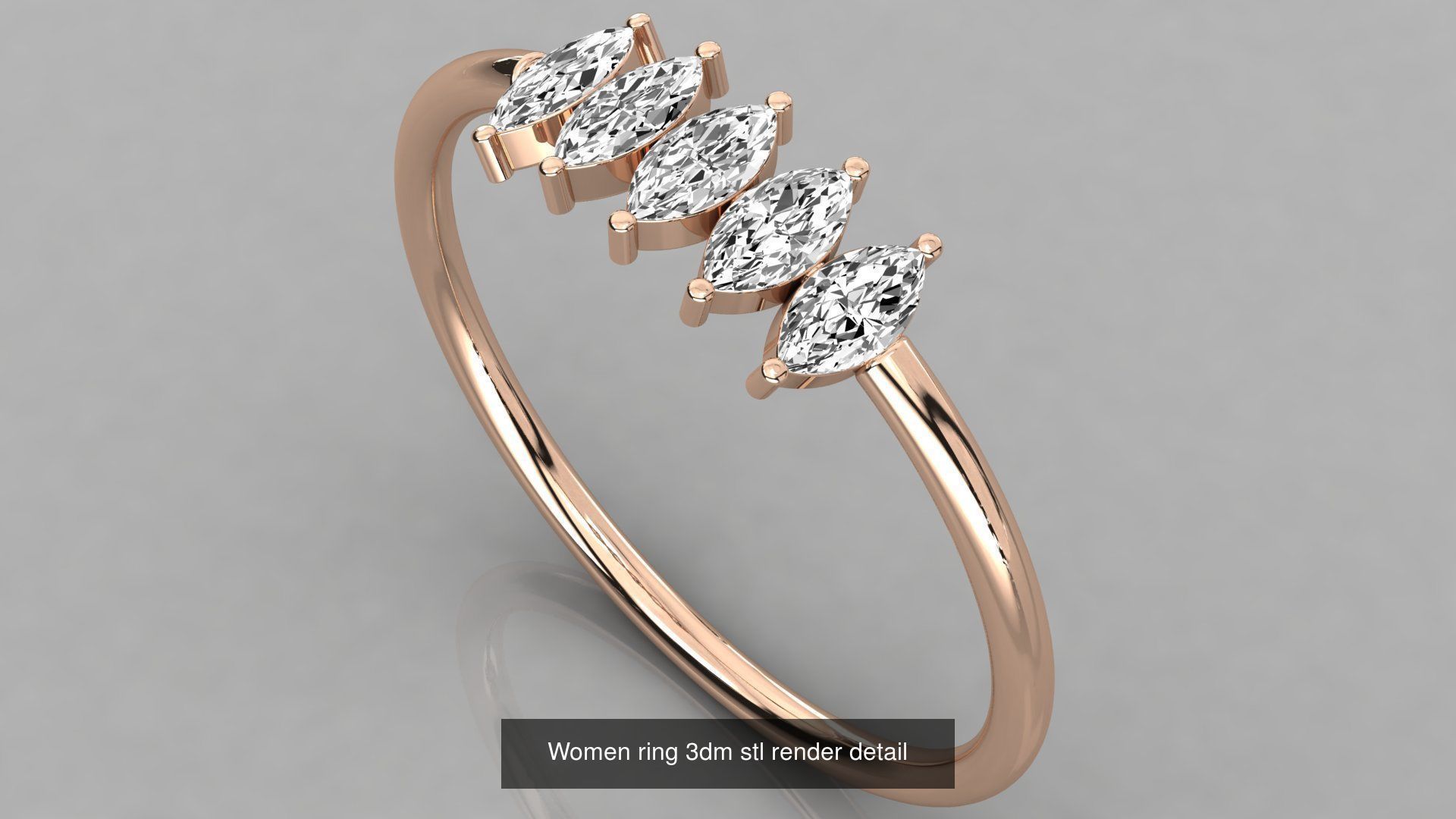 100 Women ring 3dm stl 9 render detail 3D Model Collection_104