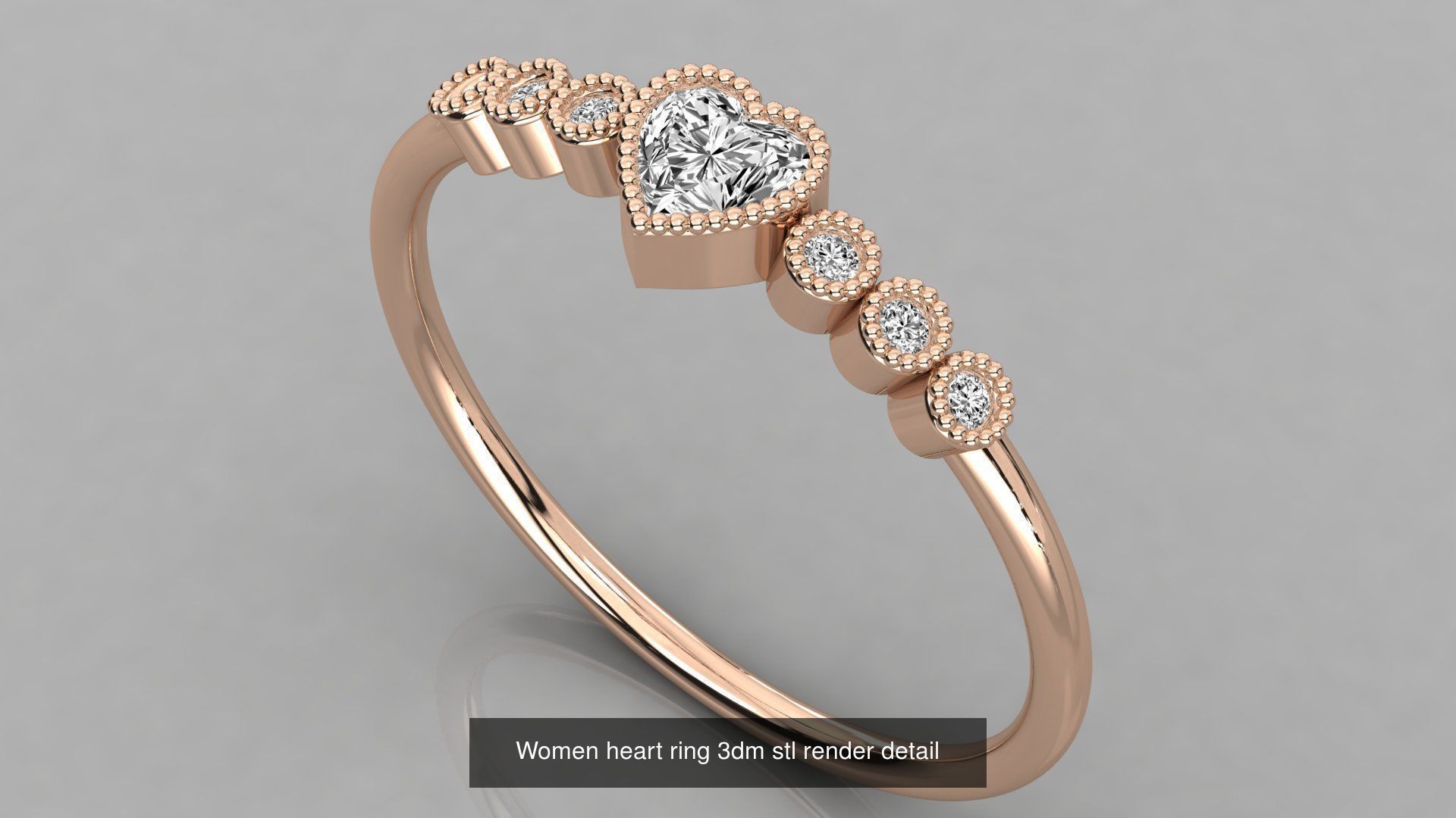 100 Women ring 3dm stl 9 render detail 3D Model Collection_89