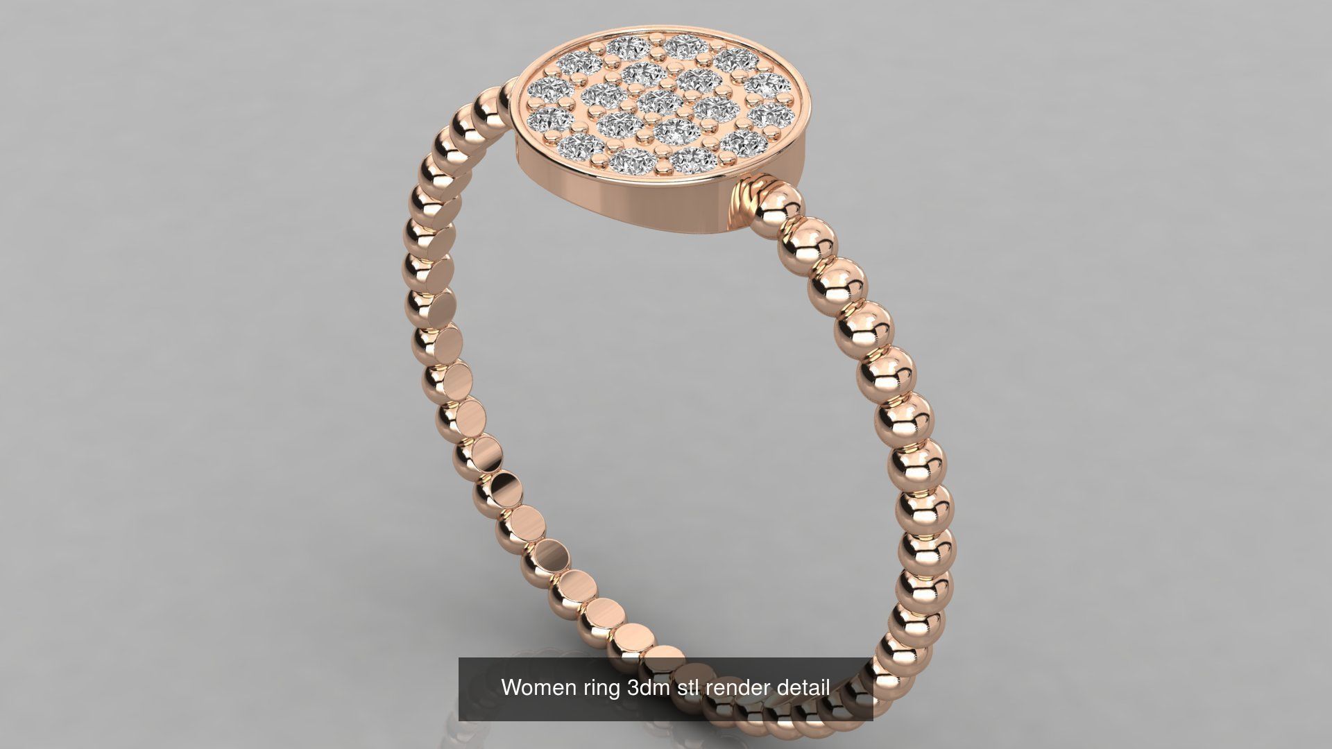 100 Women ring 3dm stl 9 render detail 3D Model Collection_14