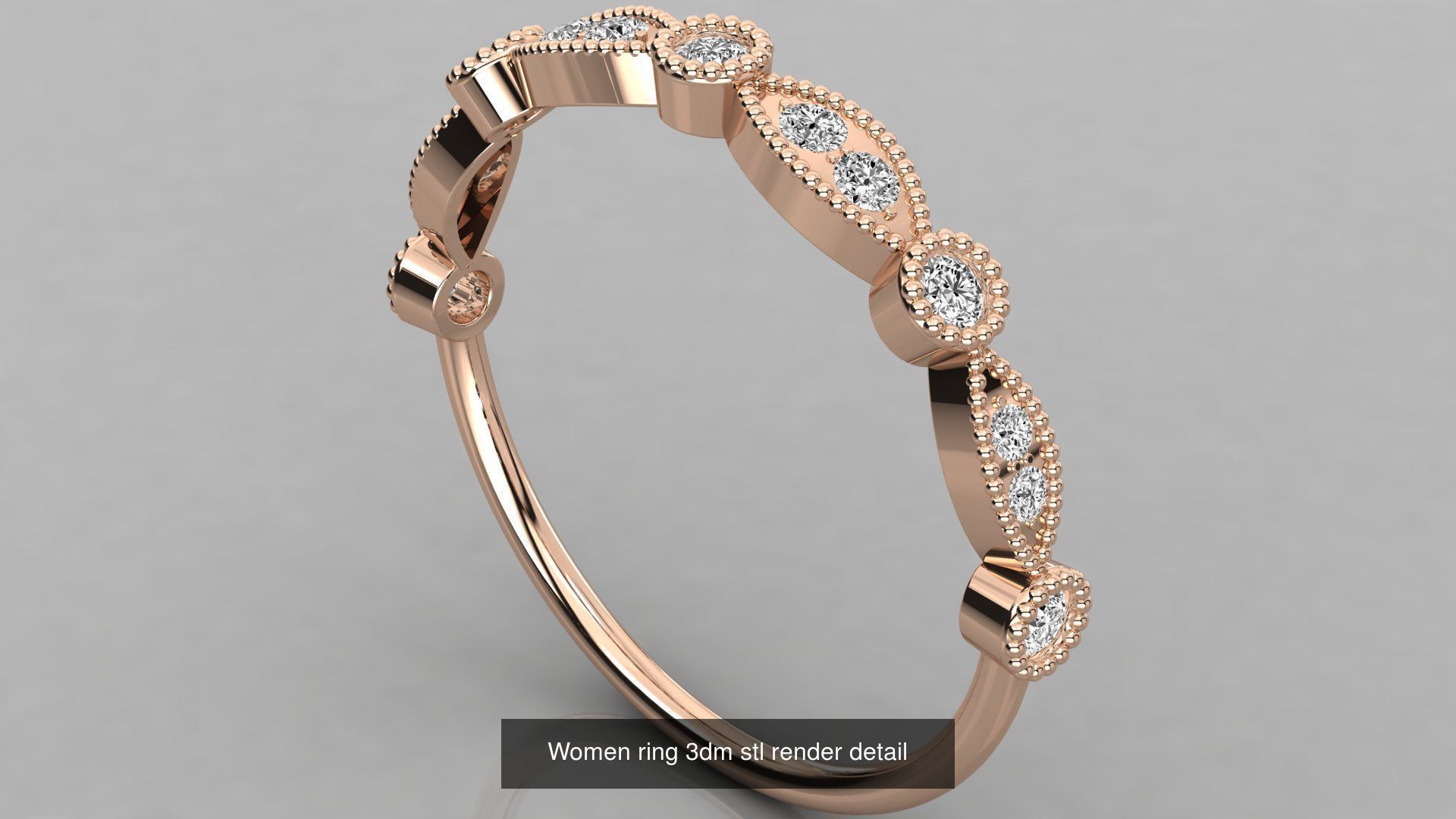 100 Women ring 3dm stl 9 render detail 3D Model Collection_27
