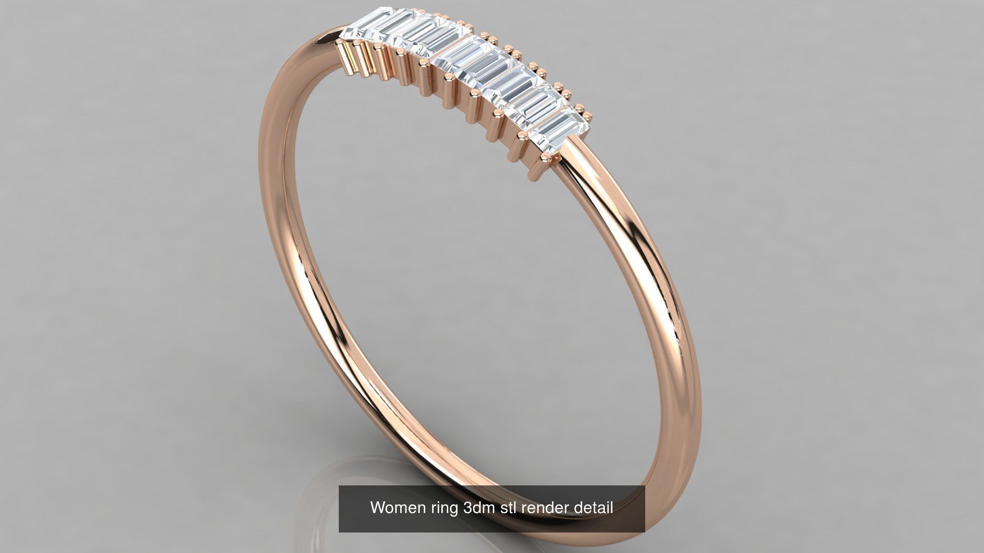 100 Women ring 3dm stl 9 render detail 3D Model Collection_42