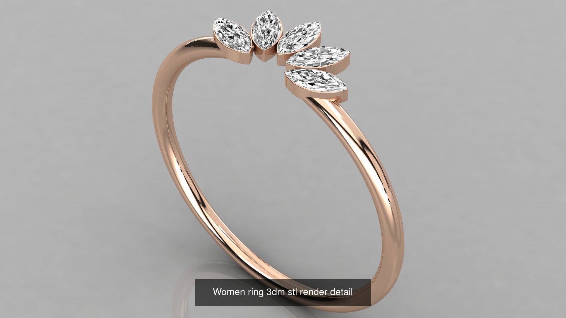 100 Women ring 3dm stl 9 render detail 3D Model Collection_56
