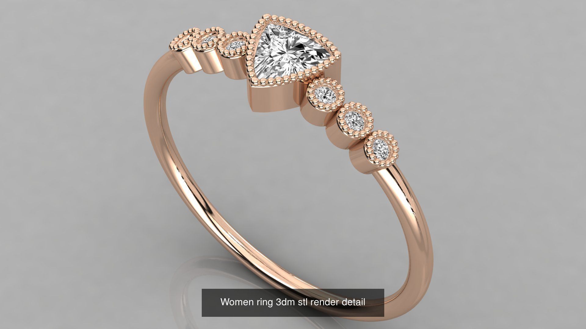 100 Women ring 3dm stl 9 render detail 3D Model Collection_88