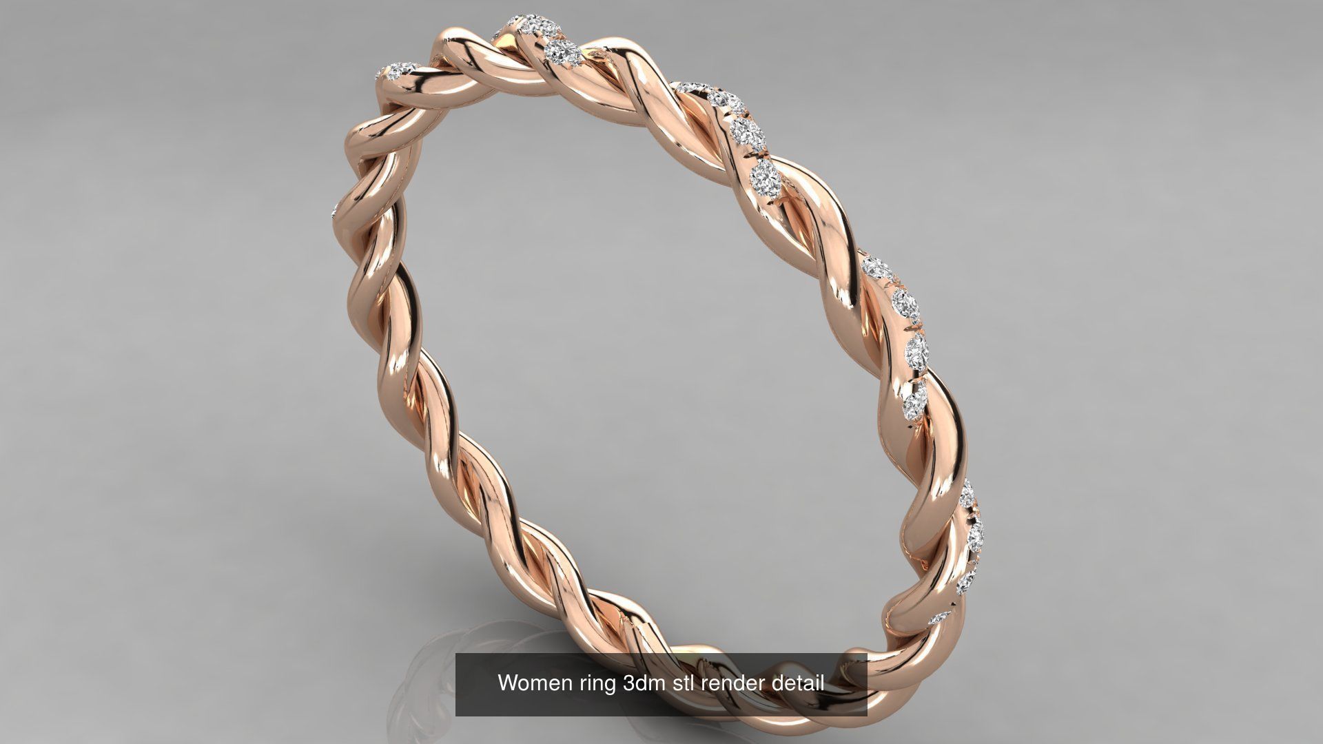 100 Women ring 3dm stl 9 render detail 3D Model Collection_26