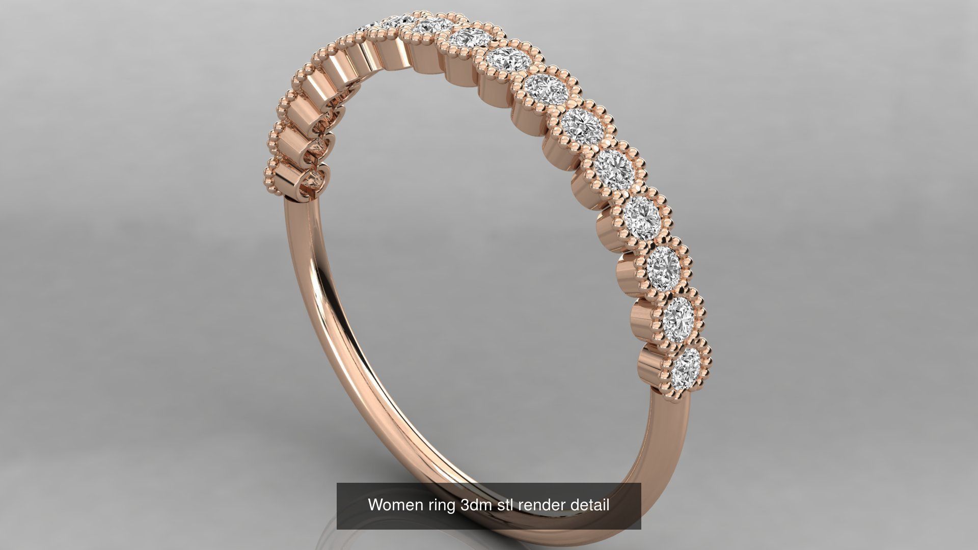 100 Women ring 3dm stl 9 render detail 3D Model Collection_23