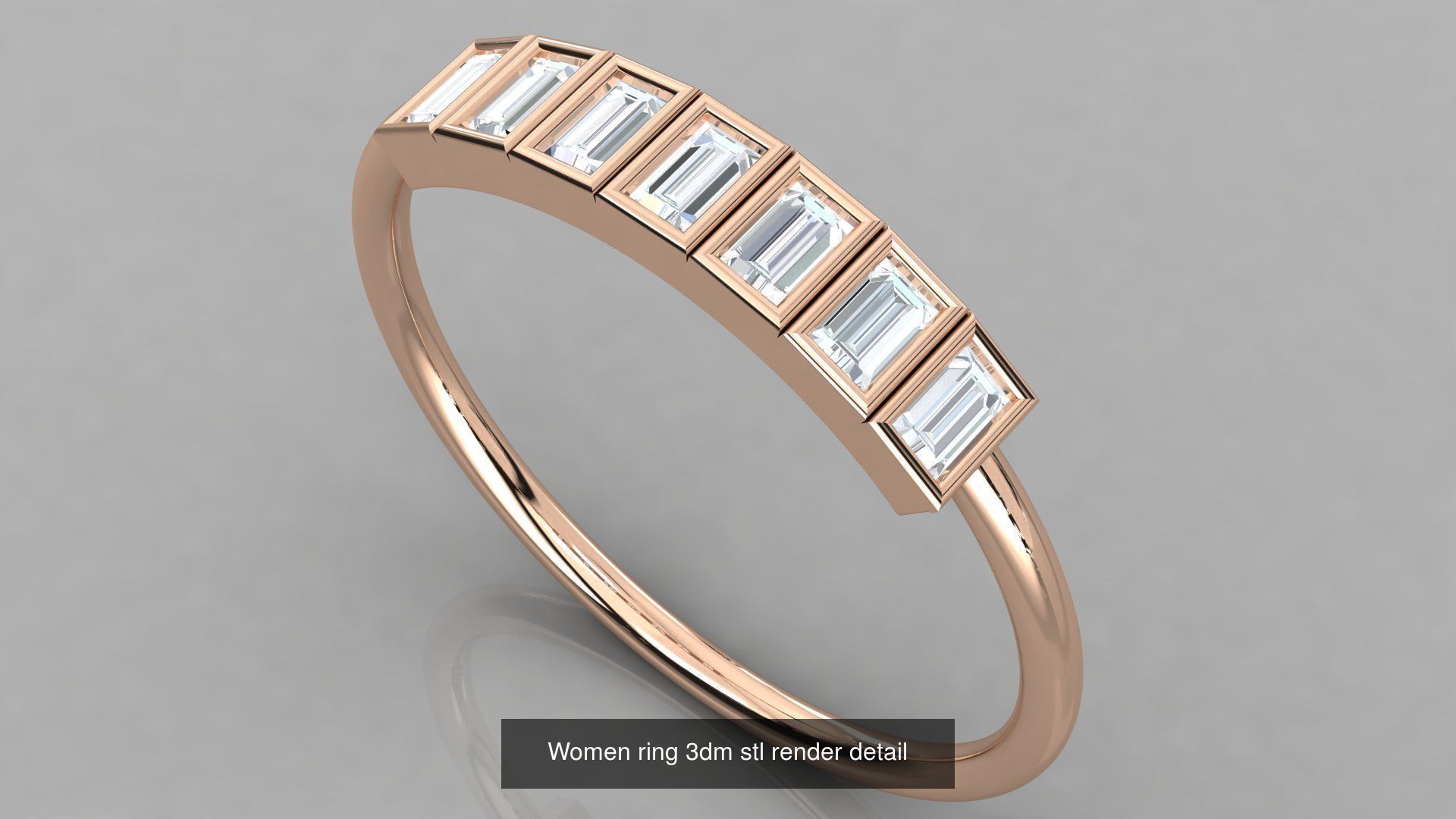 100 Women ring 3dm stl 9 render detail 3D Model Collection_100