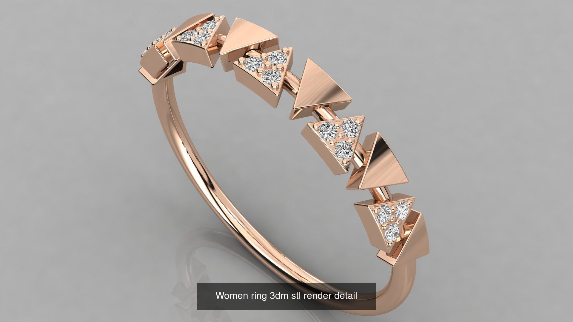 100 Women ring 3dm stl 9 render detail 3D Model Collection_73