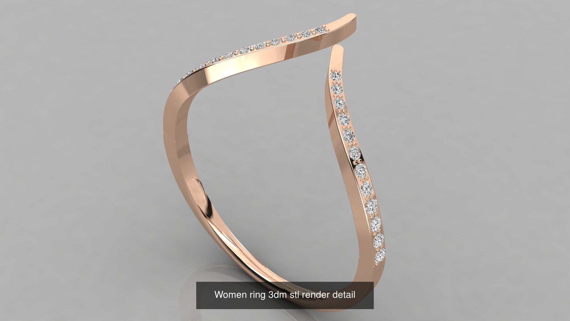 100 Women ring 3dm stl 9 render detail 3D Model Collection_58